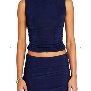 Elegant Navy Sleeveless Top